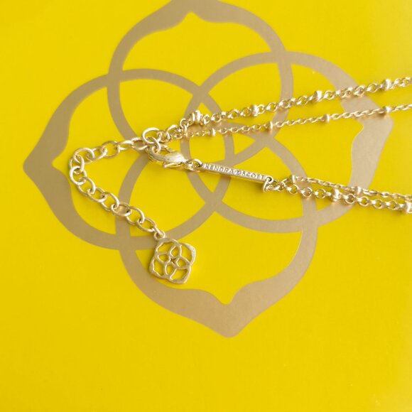 Kendra Scott Elisa Gold Iridescent Drusy Multi Strand Necklace Elegant Charm - Picture 3 of 3